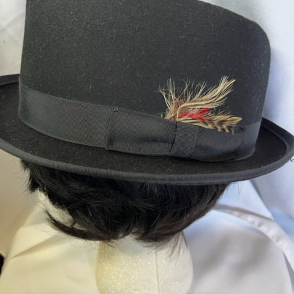 Scala Black Men's Felt Fedora - Picture 2 of 7